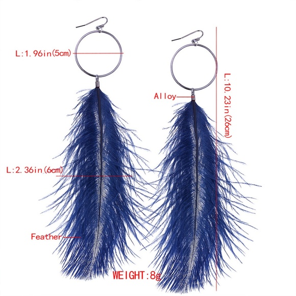 Vintage Fashion Pierced Feather Earrings - Picture 2 of 3